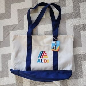 NWT Large Canvas Aldi Tote - 100% Recycled Polyester